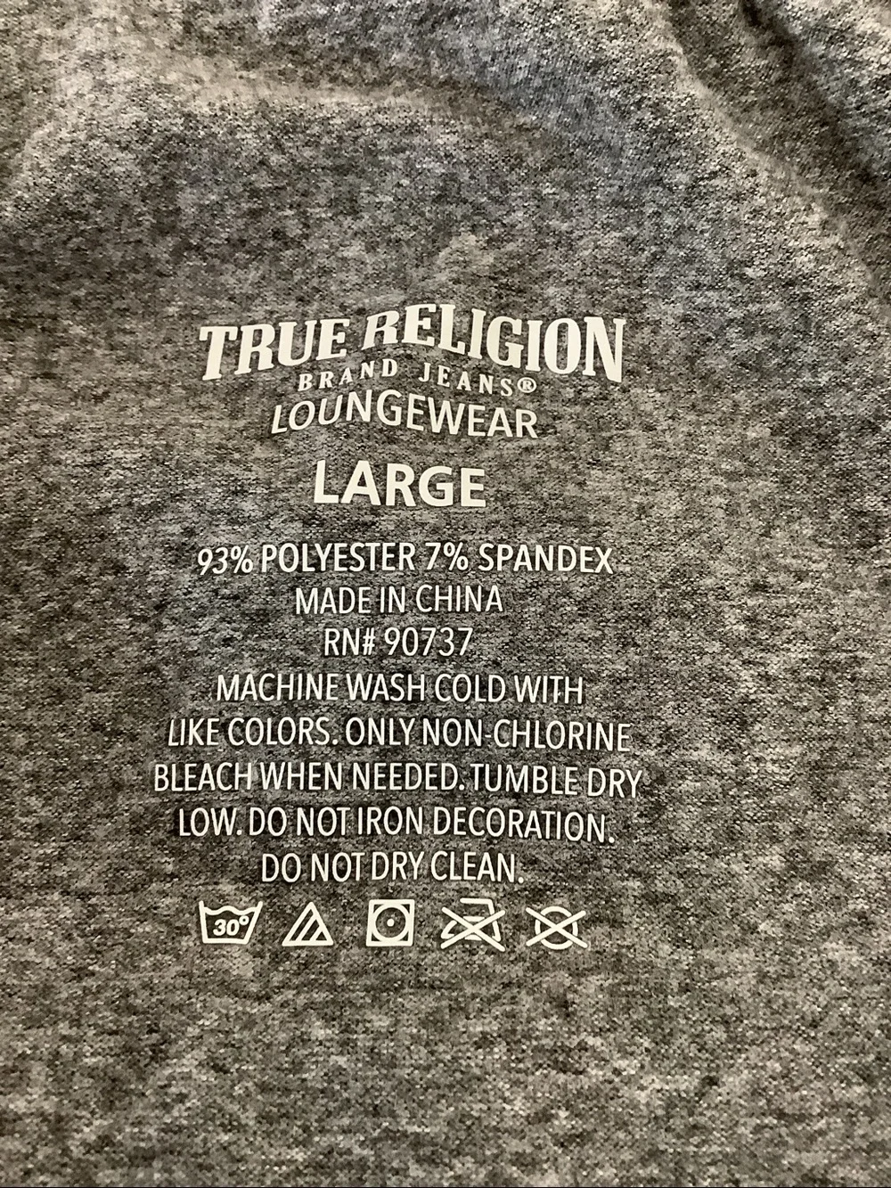 True Religion Heather Gray Jogger Pants with Navy Logo